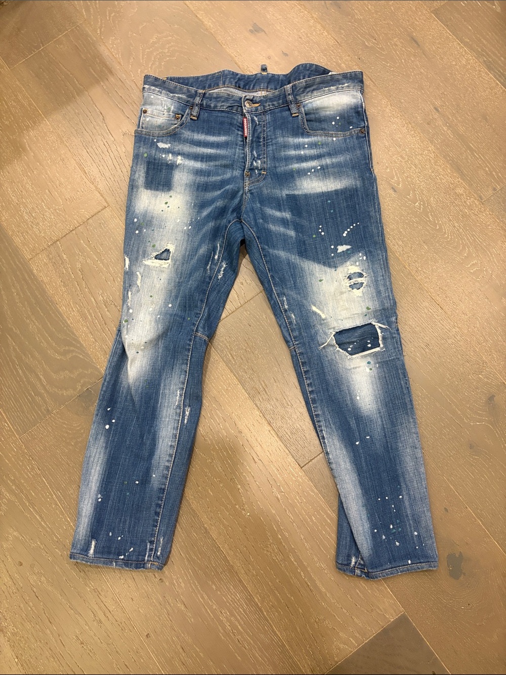 DSQUARED2 Washed Blue Jeans with Distressing
